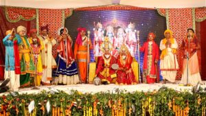 Ramleela stage performance at Janaki Mahal during Holi festival