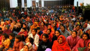 Devotees watching Ramleela during Holi Mahotsav celebration in Ayodhya